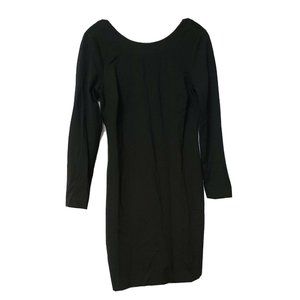 Banana Republic Women's Black Size 10 Round Neck Zippered Long Sleeve Dress